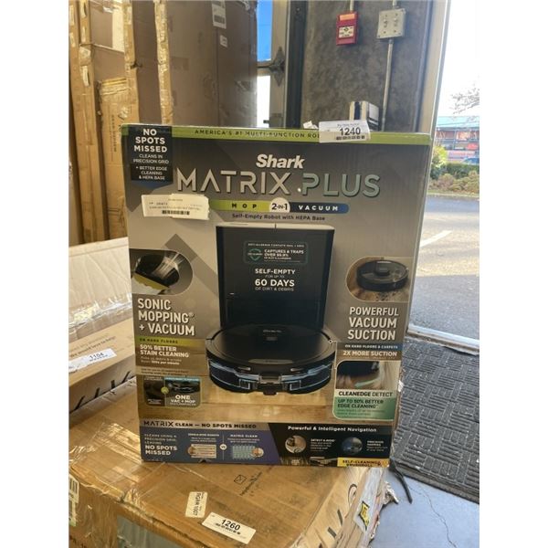 SHARK MATRIX PLUS 2-IN-1 WIFI SELF EMPTYING ROBOT VACUUM AND MOP - TESTED WORKING, RETAIL $599
