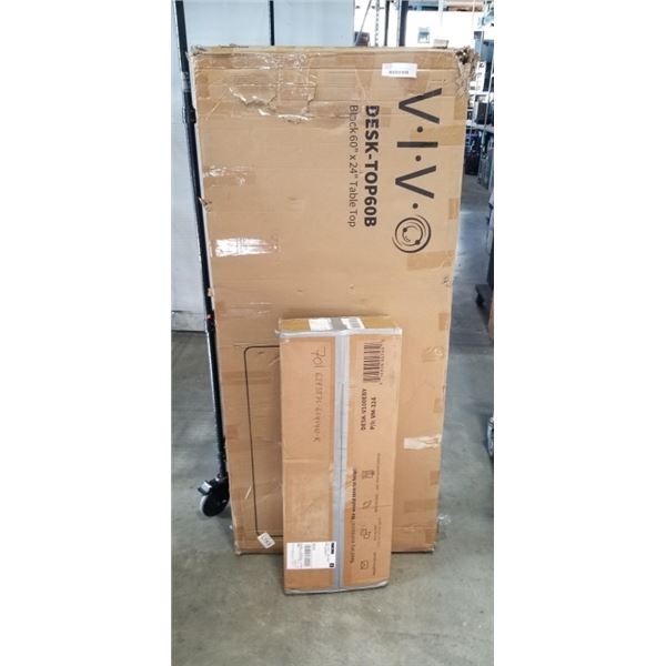 VIVO BLACK 60" X 24" TABLE TOP AND VIVO BLACK ELECTRIC SINGLE MOTOR DESK FRAME