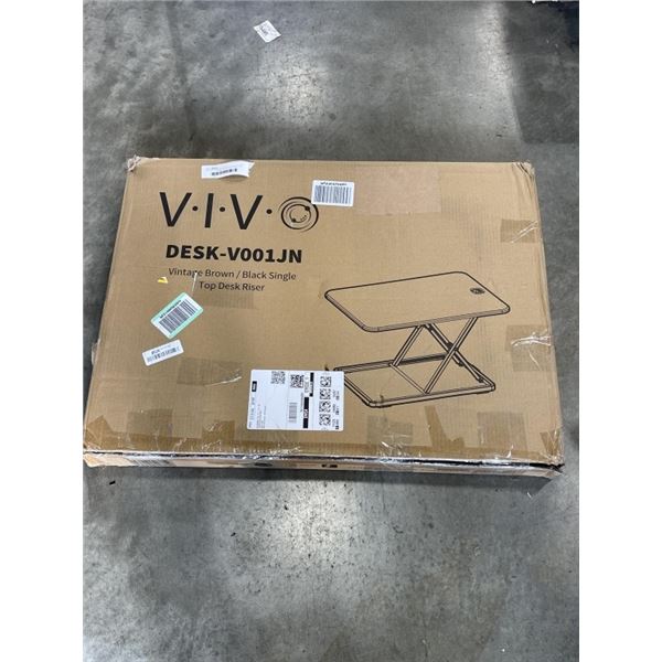 VIVO VINTAGE BROWN /BLACK SINGLE TOP DESK RISER