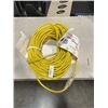 Image 1 : AS NEW HEAVY DUTY 200FT INDOOR OUTDOOR 3 WIRE GROUNDED ELECTRICAL CORD, YELLOW 12AWG