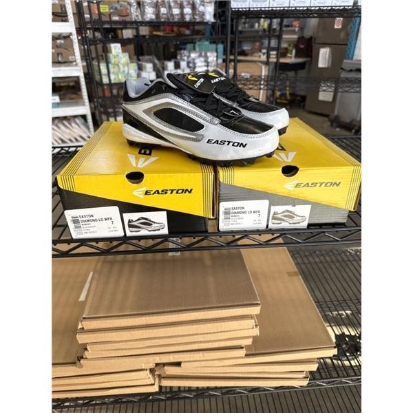 2 NEW PAIRS OF EASTON DIAMOND LO WFII BASEBALL CLEATS, BLACK, SIZE US WOMENS 7