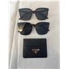 Image 1 : 2 PAIRS OF BLACK SUNGLASSES AND PRADA CARD HOLDER