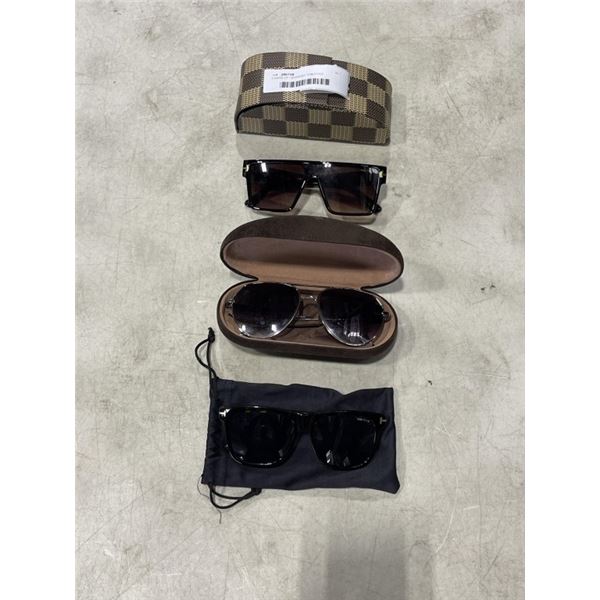 3 PAIRS OF DESIGNED TOM FORD SUNGLASSES - UNAUTHENTICATED BUT ARE MARKED