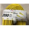 Image 2 : AS NEW HEAVY DUTY 200FT INDOOR OUTDOOR 3 WIRE GROUNDED ELECTRICAL CORD, YELLOW 12AWG