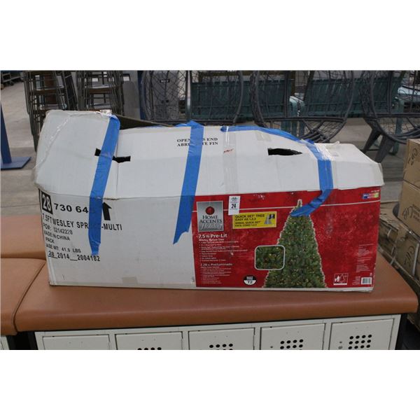 Home Accents 7.5 Ft.  Pre Lit Wesley Spruce Tree