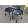 Image 1 : 3-Black Round Side Table - 3 X $