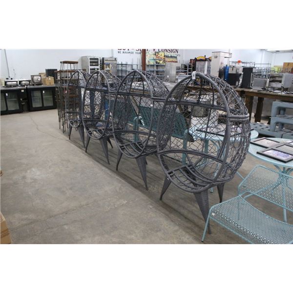 4-Grey Rattan Pappason Chair - 4 X $