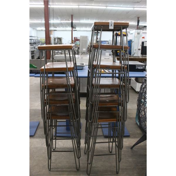 11-Oak w/Metal Base Stools - 11 X $