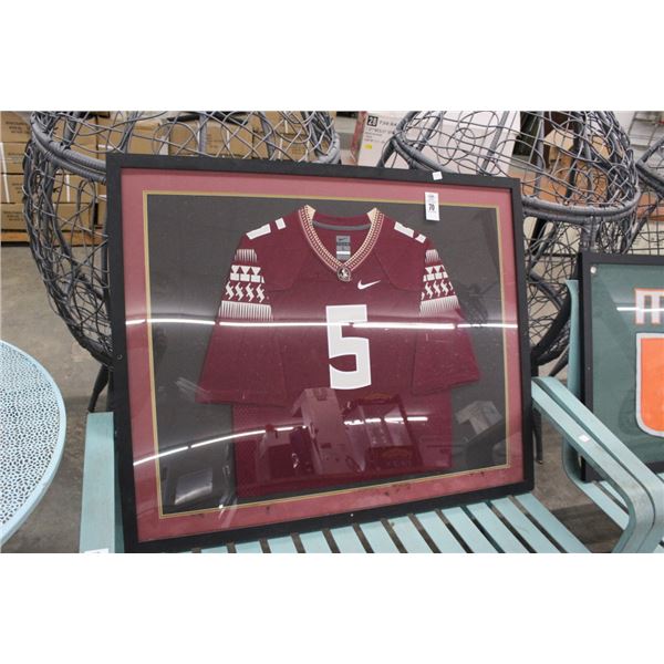 FSU  # 5  Framed Jersey