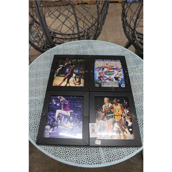 4-Basketball, Football Framed Photos - 10"  X  8"  - 4 X $