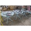 Image 1 : 3-Blue Round Patio Tables - 3 X $