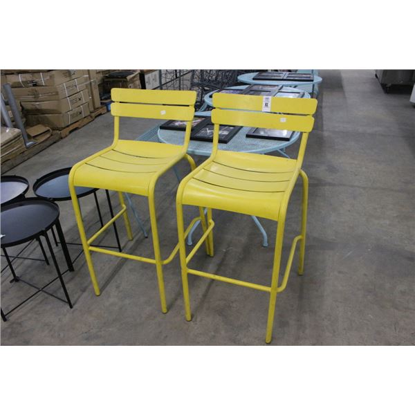 Yellow Bar Stools - Pair