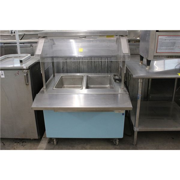 Colorpoint 2 Comp Electric Steam Table w/Sneeze Guard/Tray Slide