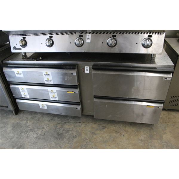 Silver King 5 Drawer  6'  Freezer/Equip Stand  8'