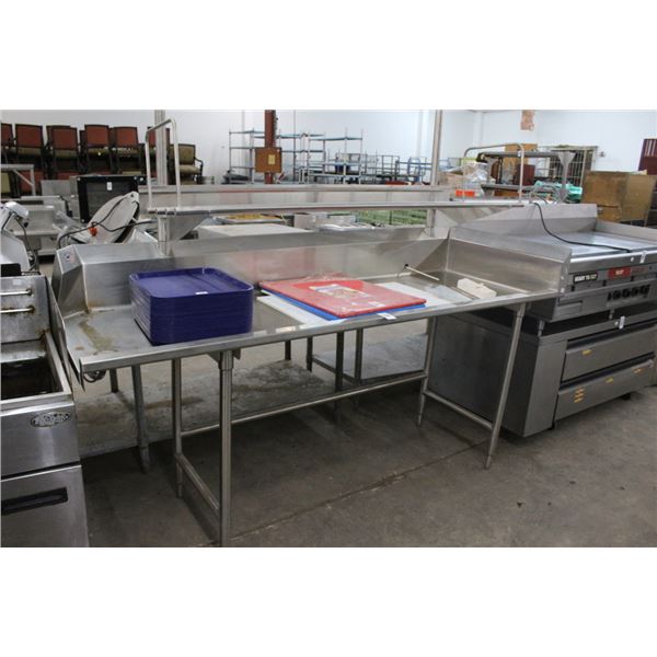 S/S  7'  Clean Line Dish Table w/Overshelf