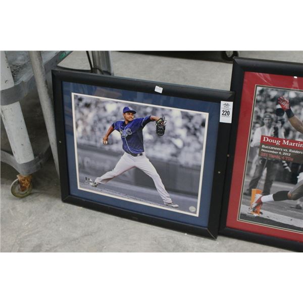 Framed TB Rays Player Photo