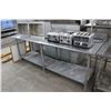 Image 1 : S/S  8'  Table w/Backsplash/Undershelf