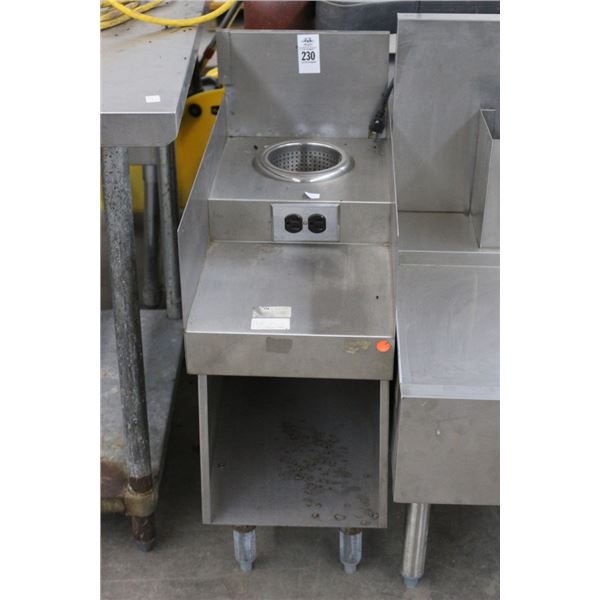 S/S  12"  w/Strainer Drain, Bottle Stand