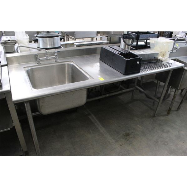 S/S  6' Table w/Pot Sink/Backsplash