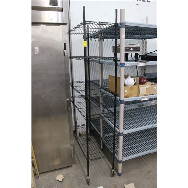 Black Coater 5 Shelf Rolling Rack