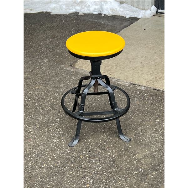 AS IS Vintage Stool (Height adjust not working, see all photos) 13" seat 23" tall as pictured