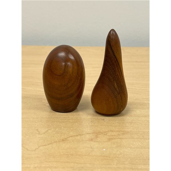 Signed Alan Middleton (Canada) & Unsigned Wood Sculptures - tallest 3.75"