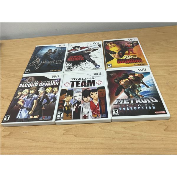 6 Complete Nintendo Wii Games - see all photos for details