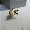 Image 6 : 14K Yellow gold earrings with green and clear stones (emeralds, diamonds?)