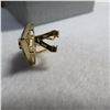 Image 7 : 14K Yellow gold earrings with green and clear stones (emeralds, diamonds?)