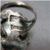 Image 5 : STERLING & green stone (jade??) vintage carved tribal mask ring (see description for size/details)