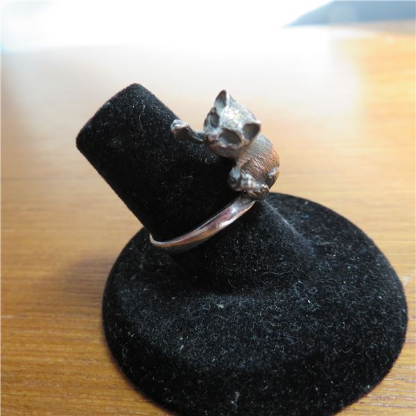 925 Silver CAT ring.  Approx size 6.  Perfect for a cat lover!  Marked 925