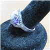 Image 4 : 925 Silver ring with opal & purple stones.  Stunning!  Approx size 6.5.  Marked 925