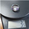 Image 6 : 925 Silver ring with opal & purple stones.  Stunning!  Approx size 6.5.  Marked 925