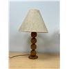 Image 2 : Vintage Wood Beaded Style Table Lamp - Works - Approx: 28.25"T 18"W