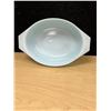 Image 4 : Pyrex Turquoise With White Snowflakes 1.5 Qt. Casserole & Lid 043