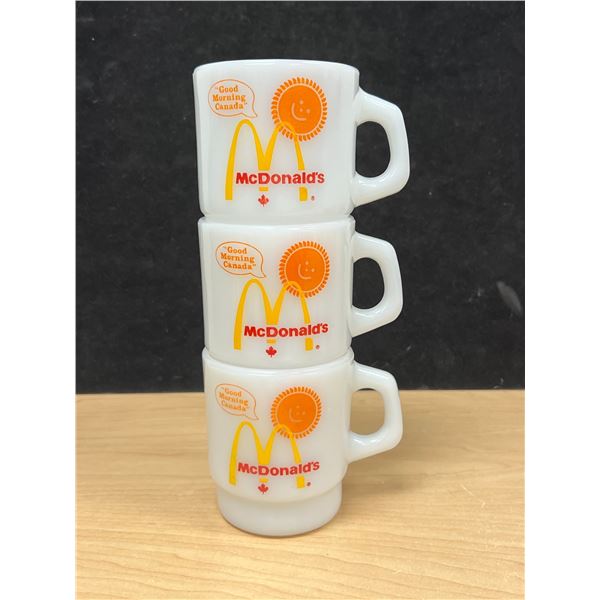 3 Fire King McDonald's Canada Stacking Mugs