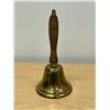 Image 1 : Good Quality Brass Bell with Wood Handle - WORKS!! 10" tall