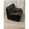 Image 3 : Italian Leather Oversized Armchair & Ottoman - darker grey