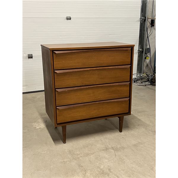 Mid Century Walnut Tallboy Dresser - Approx: 34x18" & 38" tall - see all photos
