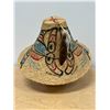 Image 2 : R. Collins Northwest Coast First Nations Killer Whales Painted Woven Hat 14.25"W