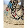 Image 8 : R. Collins Northwest Coast First Nations Killer Whales Painted Woven Hat 14.25"W