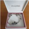 Image 1 : PANDORA bracelet with 9 charms in Pandora box.  Marked 925