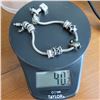 Image 2 : PANDORA bracelet with 9 charms in Pandora box.  Marked 925