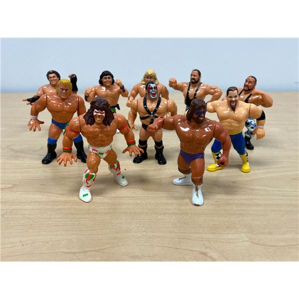 10 Early 90s Hasbro Titan Sports Wrestling Action Figures - about 4.5" (see all photos for details)