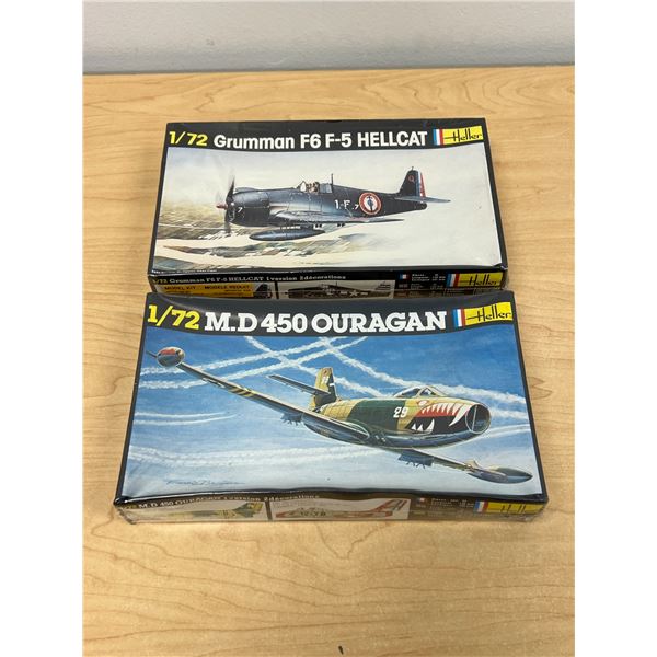 2 Sealed Heller Model Kits Gruman F6 F-5 Hellcat & M.D 450 Ouragan 1/72