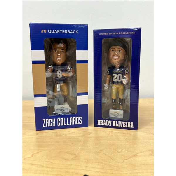 Winnipeg Blue Bombers Zach Collaros & Brady Oliveira Bobbleheads