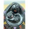 Image 2 : Clay Folk Art Mother & Child Sculpture - Approx: 6.5"W 6.5"T