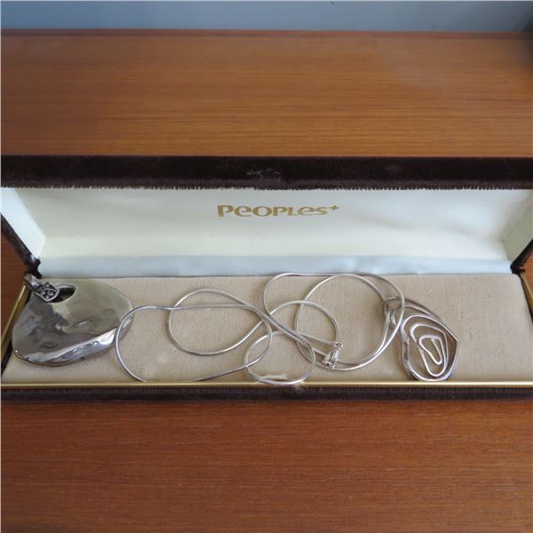 925 Silver 29.5" chain with two unique pendants.  All marked 925