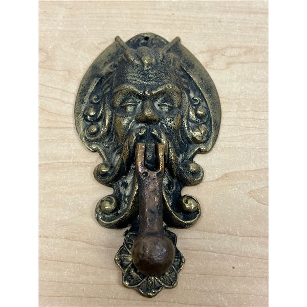 Antique Figural Door Knocker 7.5 x 4"