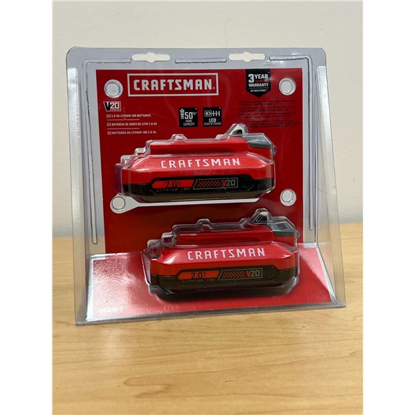 2 Craftsman V20 2.0AH Lithium Ion Batteries